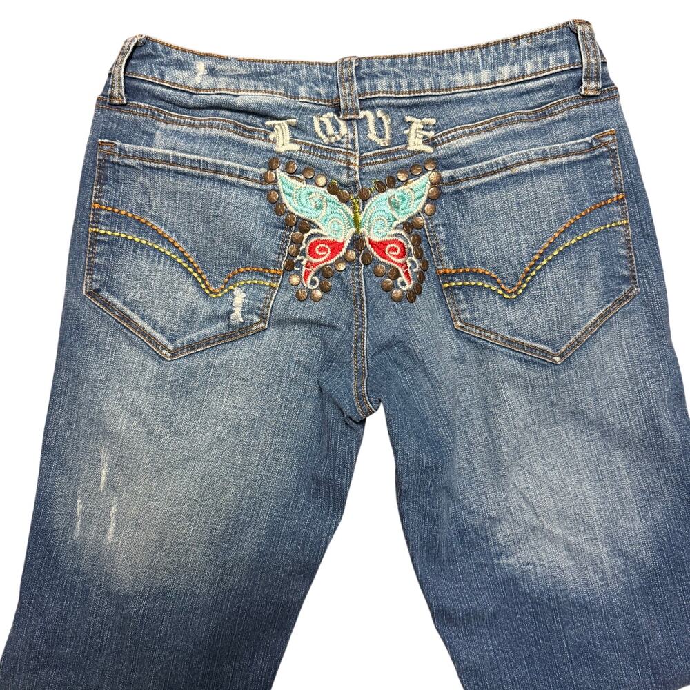 Vintage Y2K Younique Love Butterfly Low Rise Jeans Size 11